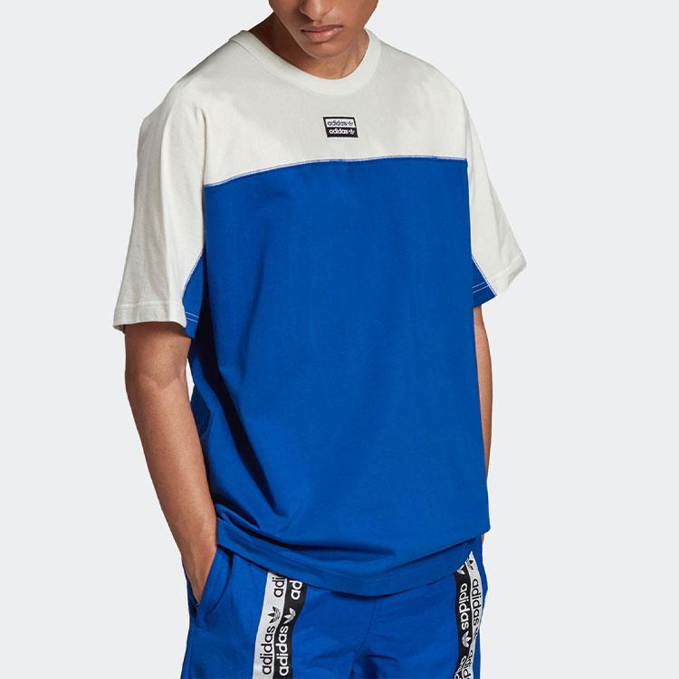 adidas Футболка с круглым вырезом и коротким рукавом Color Block, мужские топы, синяя ED7136