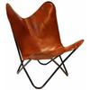Handmade Vintage Leather Arm Relax Butterfly Chair Home Décor Living Room Chair