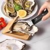 Нож для вскрытия устриц из нержавеющей стали, нескользящая ручка, деревянная подставка для удержания, для домашней кухни, приготовления морепродуктов, использования в ресторане