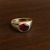 Red Garnet Signet Ring, 925 Sterling Solid Silver, Handcrafted Oval Cut Gemstone Jewelry for Men's