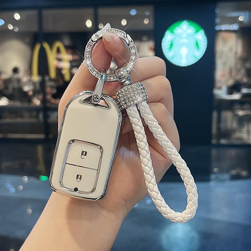 Soft TPU Car Key Case Fob Smart Remote Key Case Cover Shell For Honda Vezel Accord City Civic Jazz BRV BR-V HRV Accessories
