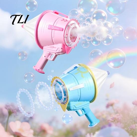 Automatic Bubble Machine for Kids Smoke Machine, Handheld Air Cannon Blower, Rechargeable Atmosphere Prop Photography Toy Outdoor Party Games