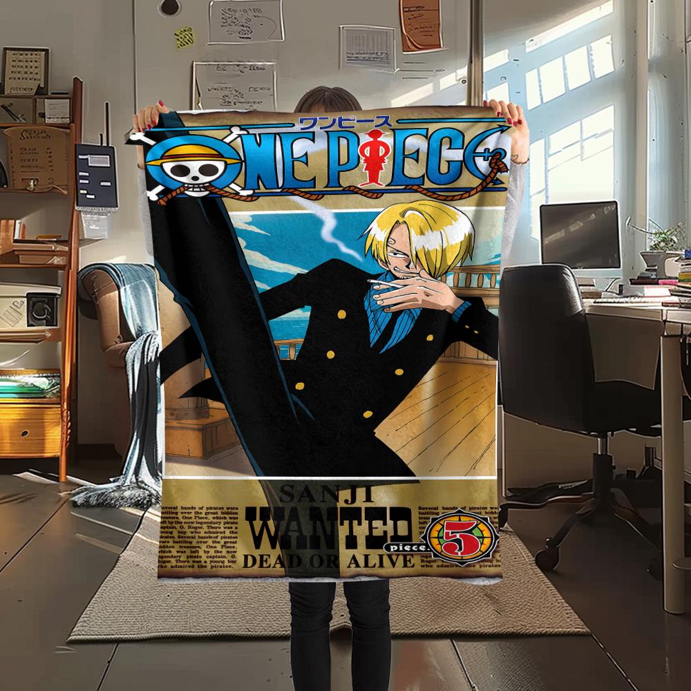 Фланелевое одеяло с принтом персонажей One Piece, Высококачественное, Удобное для всех сезонов, Декор для дома, Тепло и уют, Идеально для рождественских подарков