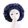 Satin Sleep Cap Rhinestone Bonnet Women Hat Night Hair Care Salon Shower Headband