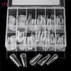 BNG 140PCS Dual Nail Forms for Poly Extension Gel Clear Poly Nail Gel Stiletto/Oval/Almond Nail Molds for Nail Art Design Salon