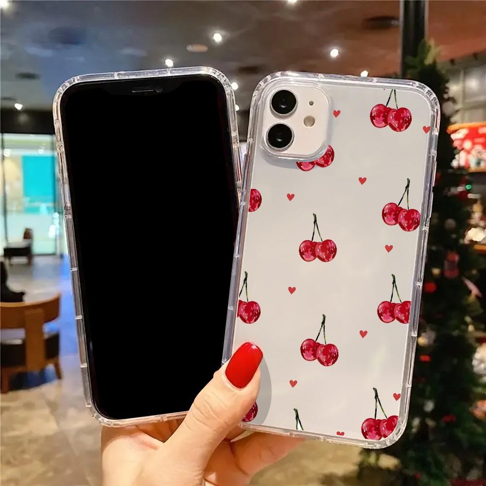 Розовая вишня Сердце Кокетка Прозрачный чехол для телефона для iPhone 17 16 11 13 15 14 12 Pro Max 7 8 Plus XS X XR 17 Air Прозрачная крышка
