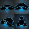 LED Halloween Pirate Hat Glow in the Dark Luminous Captain Cap Adult Size Cosplay Party Hats Carnival Festival Supplies