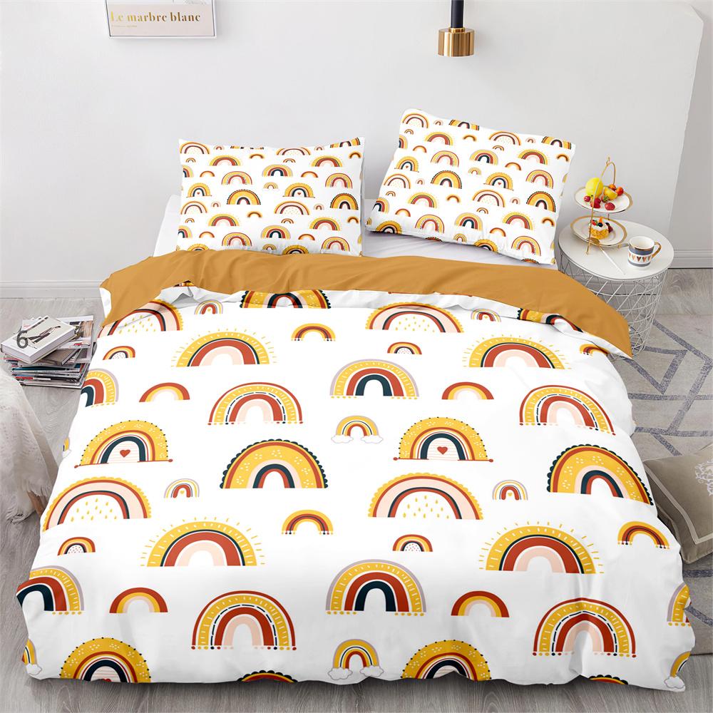 Радужные Птицы Звезда Набор Пододеяльников Двуспальный Полный Размер Милый Полиэстеровый Чехол для Одеяла для Детей Мальчиков Девочек Комплект Постельного Белья Чехол для Одеяла
