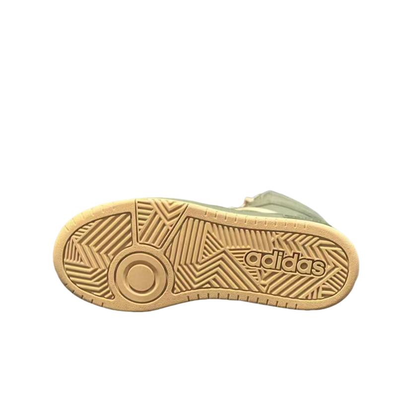 Adidas Hoops Synthetic Leather Comfortable Non-Slip Warm Mid-Top Kids Sneakers Kids Sneakers Green IH7895