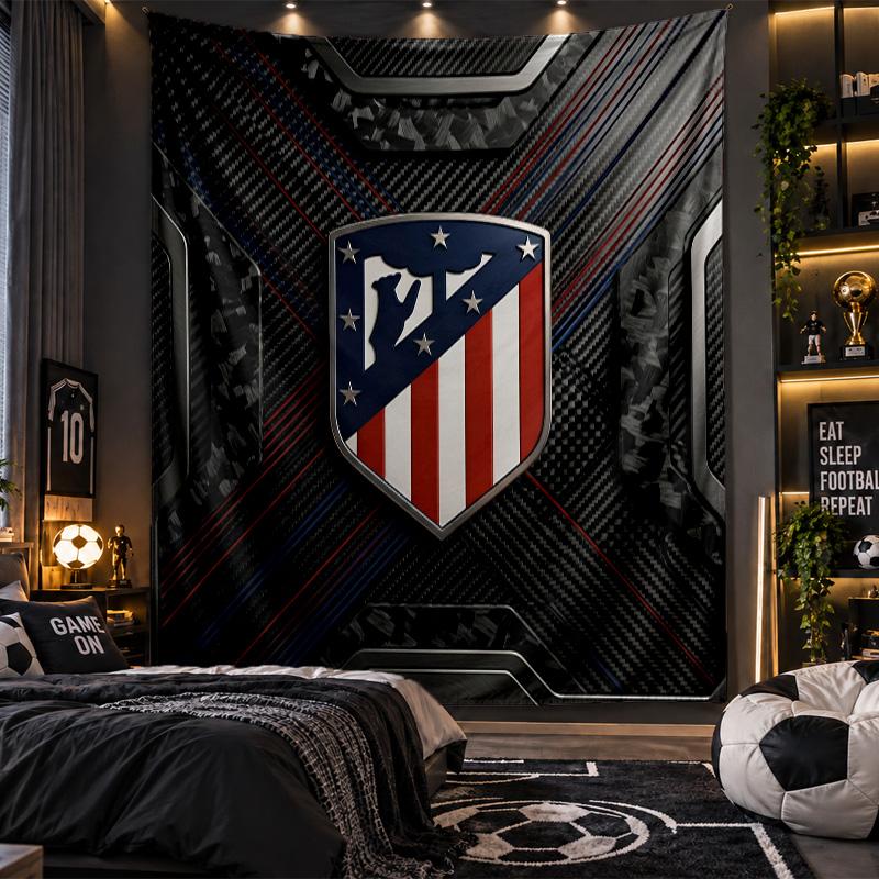 Wall Hanging Tapestry Atletico Madrid Print Cloth for Living Room Bedroom Home Decor