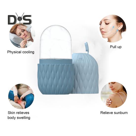 Массажер для лица с льдом, многоразовый, для удаления мешков под глазами, сужения пор, против морщин, силиконовый держатель для льда для женщин, инструмент для ухода за кожей в виде ледяного компресса