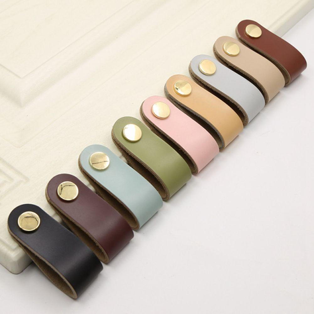Kitchen Wardrobe Cabinet Soft Door Pulls Leather Handle Furniture Knobs Drawer Handle