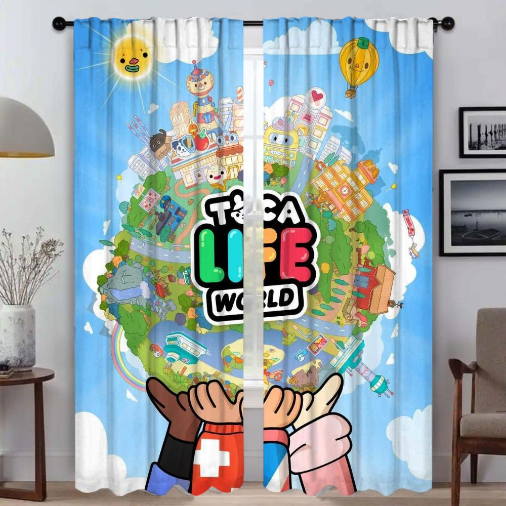 Tocas Life World Элегантные шторы для комнаты, затемняющие шторы для камеры, разделительные шторы для домашнего интерьера, 2 шт., гостиная, ребенок