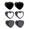 6-50mm Solid Color Ear Tunnels Gauges and Plug Heart-shaped Ear Expander Studs Stretching Body Piercing Jewelry