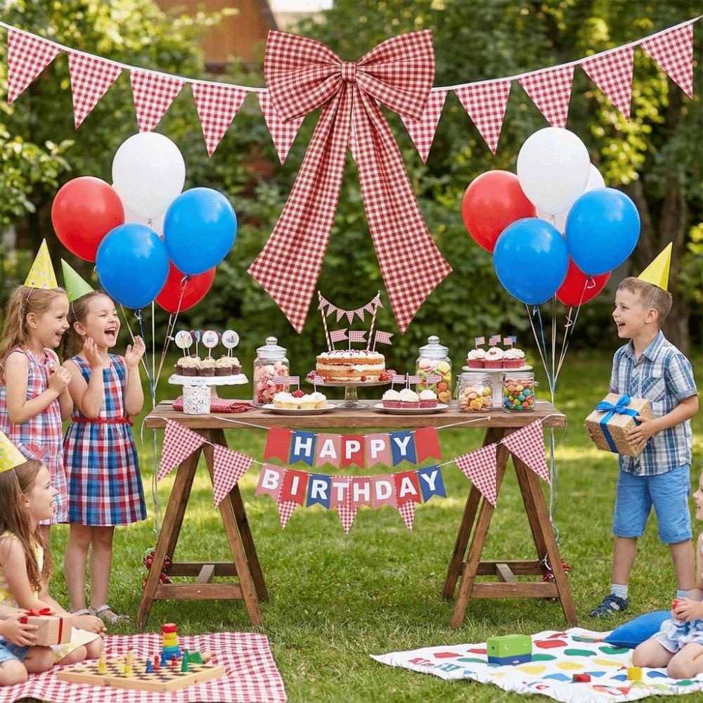 Oversized Birthday Party Supplies Plaid Bow Wall Backdrop Bows Wedding Photo Booth