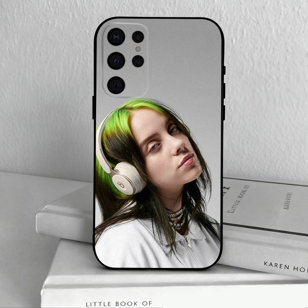 Чехол для телефона Singer B-Billie E-Eilish-H для Samsung S25,24,23,22,30,21,10,9,Ultra,Plus,Lite,FE,4,5 G Мягкий черный чехол