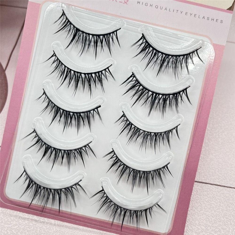 Japanese Cosplay Manga Anime Lashes Dramatic Wet Spiky Lashes Doll Strip Lashes  for Women