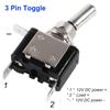 3Pcs Rocker Toggle Switch Heavy Duty 3Pin ON/Off 12V Blue LED Lighted Aircraft Safety Cover 20A SPST Rocker with Safety Flip Cover for Racing