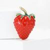 Fresh Cartoon Alloy Enamel Strawberry Brooch Simple Fashion Women'S Suit Coat Corsage Jewelry Pin