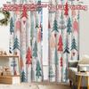 2pcs, 2D FLAT PRINTING Curtains (Without Rod) Festive Trees Festive Fashion Curtains Semi-Sheer Curtains Thermal Insulation, and