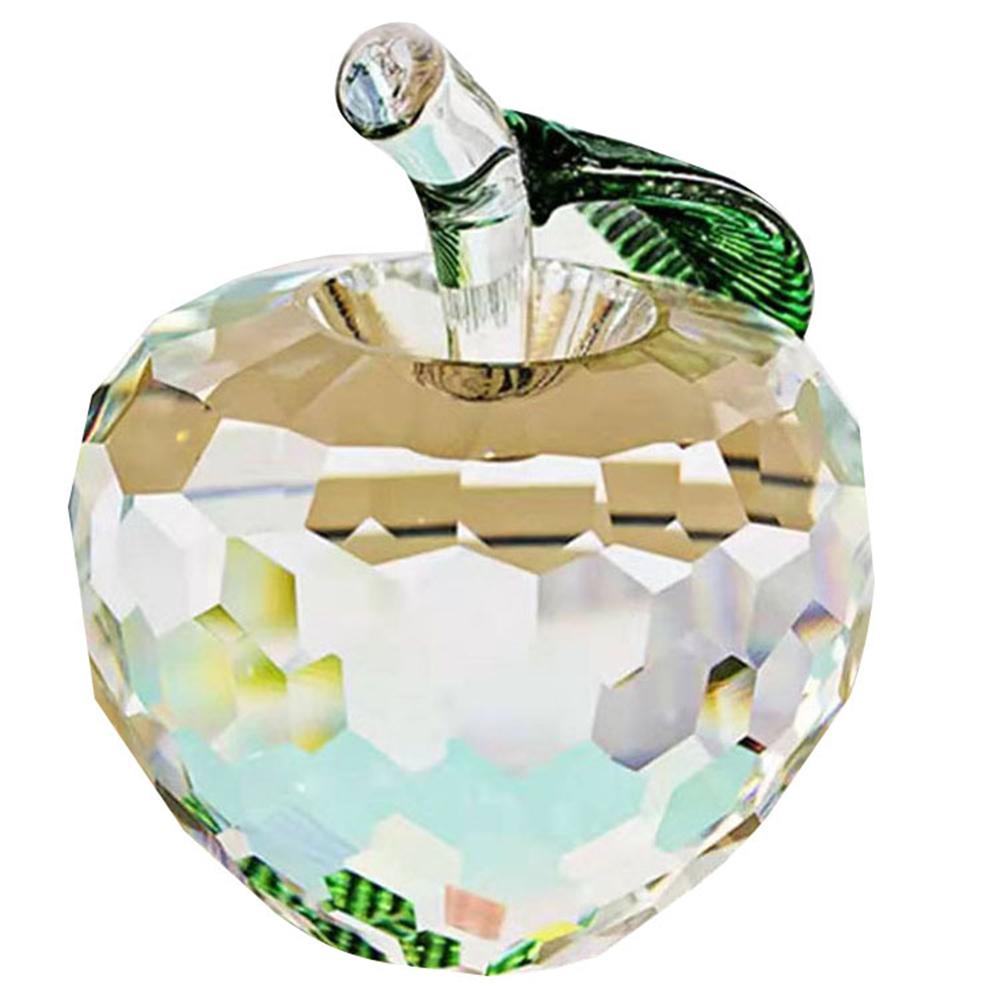 Crystal Apple Apple Figurines Sculptur Souvenir Ornaments Glass Fruit Apple Model Christmas Gift Home Decoration Accessory Gift