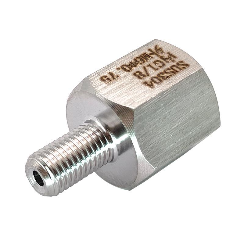 Редукционный фитинг из нержавеющей стали 304, внутренняя резьба G1/8 BSP на наружную резьбу M6x0.75 (0928)