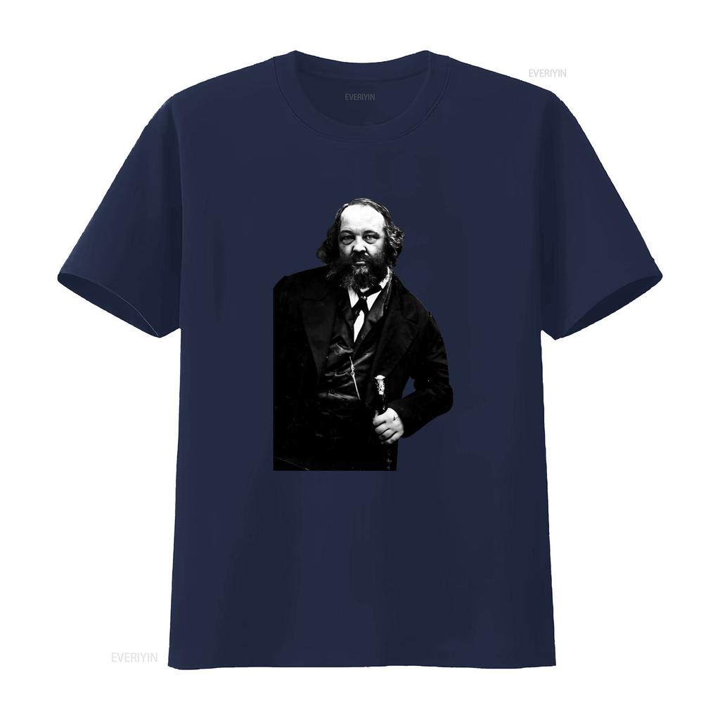 Mikhail Bakunin Anarchia Vintage Style T Shirt for Men and Women Unique Historical Figure Print High Quality Fabric vintage