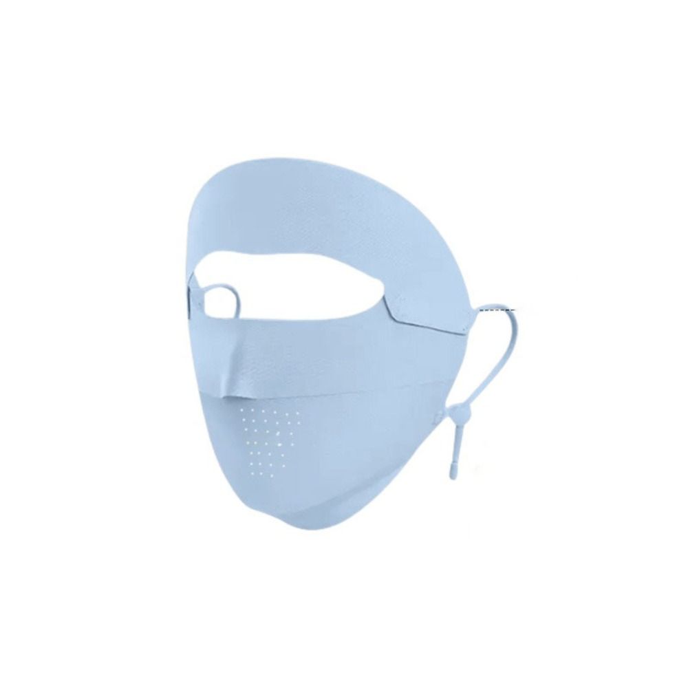 Neck Protection Sunscreen Mask Solid Color Ice Silk Mask Detachable Womne Face Shield  Summer