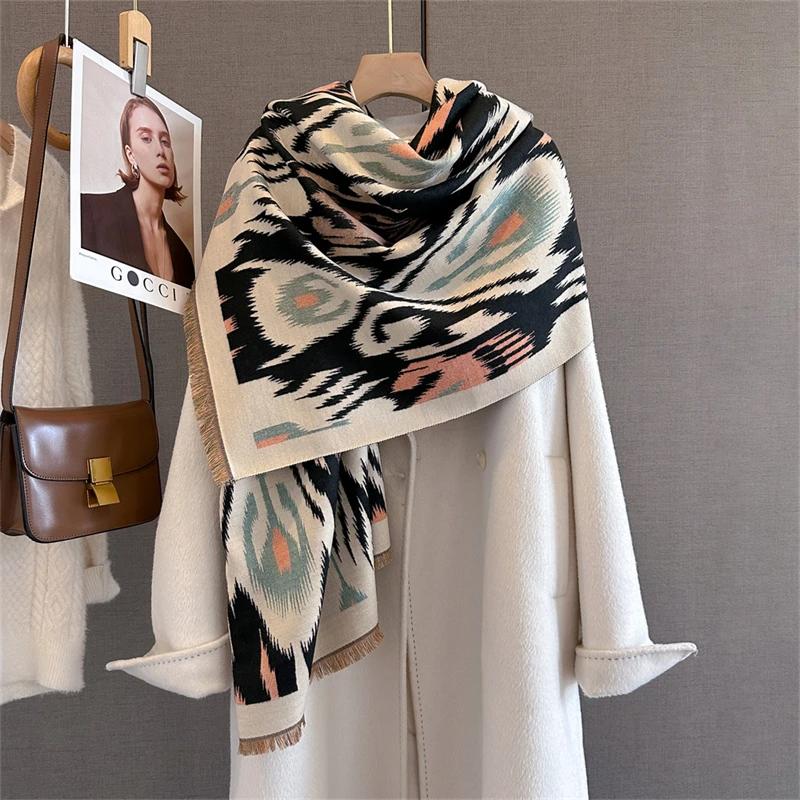 New Winter Scarf For Women Long Warm Cashmere Scarves Hijab Solid Lady Shawl Wrap Female Pashmina Bandana Head Scarfs