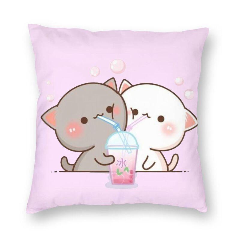 Наволочка для спальни, гостиной, милой пары, кота, персика и гома, домашний декор, наволочка для дивана