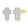Men Trend Hip Hop Piercing Ear Accessories Gold Plated Gold Silver Zircon Earrings Diamond Ear Studs Studs Earrings Blinking