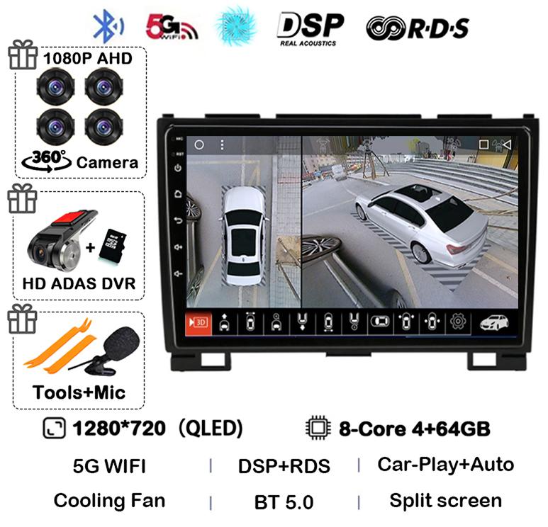 Android 14 Carplay Auto 360 Camera для Great Wall Haval Hover H5 H3 2011-2016 Автомобильный Радио Мультимедийный Плеер GPS Навигация Стерео