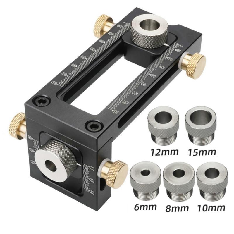 Woodworking 2 in 1 Drill Puncher Locator Cross Oblique Flat Head Puncher Screw Jig Bed Cabinet ScrewS Punch Locator