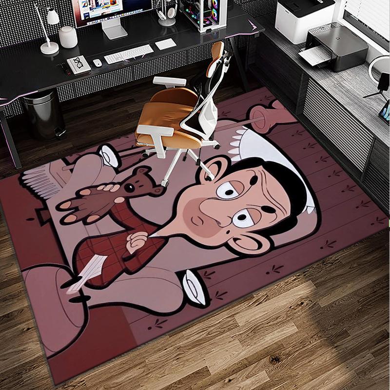Mr. Bean's Adventure Office Rug Chair Mat, Game Carpet, Suitable for Front Door, Bedroom, Living Room, Desk, Holiday Gift