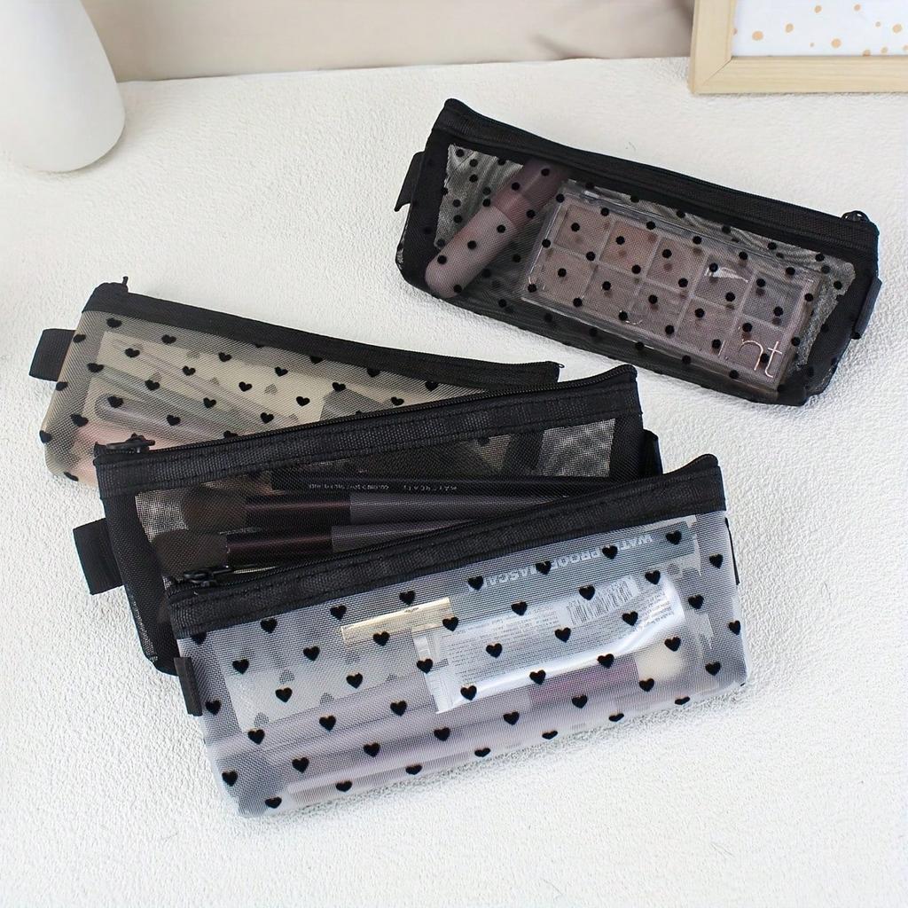 1 шт. Прозрачная сетчатая косметичка, Портативный органайзер для кистей для макияжа, Инструмент для хранения помад для женщин