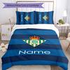 3pcs Custom Name Real Betis Balompié Bedding Set Duvet Cover Closure Includes 1 Duvet Cover & 2 Pillowcases for All Seasons Bedroom Decor