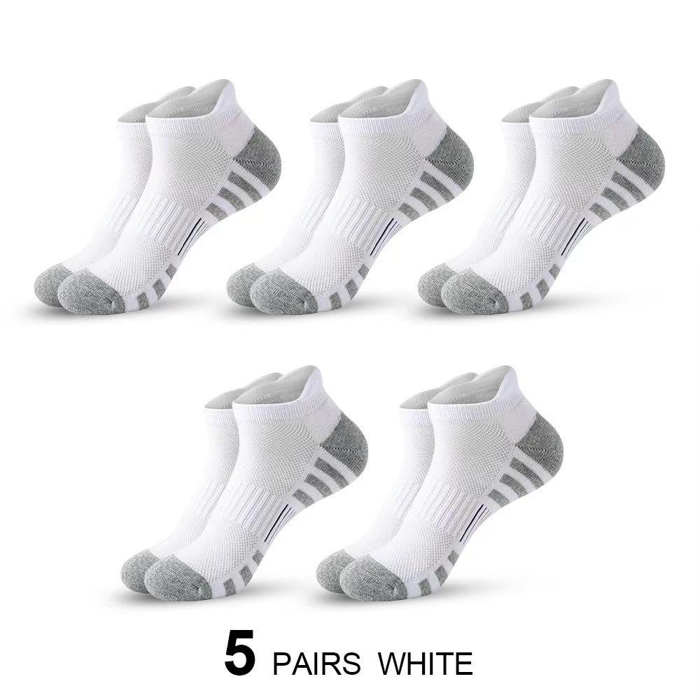 5 Pairs Lightweight Sports Socks Cushioned Low Cut Socks New Running Socks