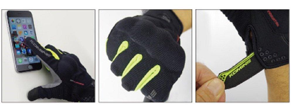 KOMINE Защитные сетчатые перчатки для мотоциклов Brave Gray L 1049 Сетчатый материал Защита для и Осени - Черный/Темно-серый GK-183 Весна, Лето,