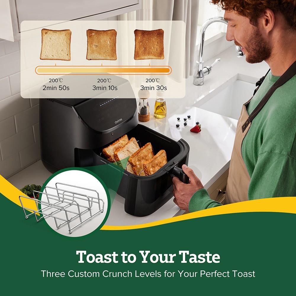 CHEFREE AF500 1700W 6.5L Air Fryer,with Smart Probe Thermometer,8-in-1 Cooking Modes