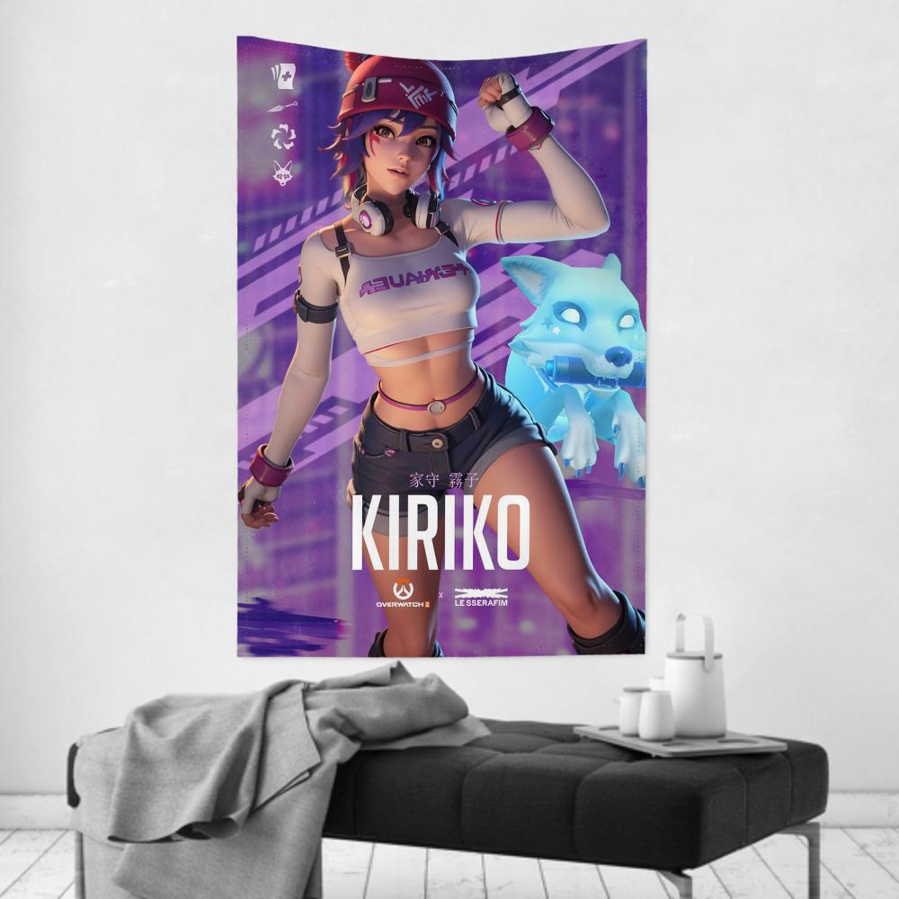 Игра The Overwatch 2 Гобелен Декор комнаты Настенное полотно Вечеринка Подвесной фон Декор комнаты Детская комната