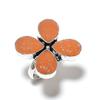 Natural Orange Carnelian Gemstone 925 Sterling Silver Ring Size Adjustable C9v04