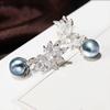 Серьги-подвески Huitan Multi Colored Imitation Pearl, эстетичные серьги в виде листьев для женщин, ослепительные модные ювелирные изделия класса люкс с фианитами