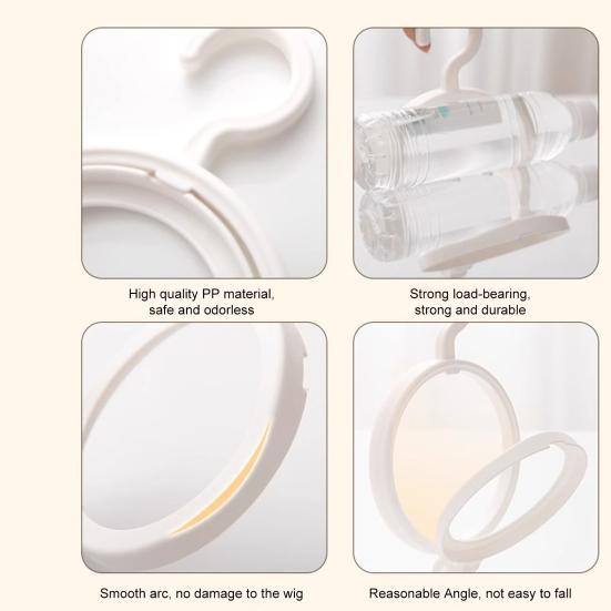 Вешалка для париков Крючок для хранения Гладкая поверхность Складная конструкция Многоцелевой легко подвешиваемый настенный держатель для париков