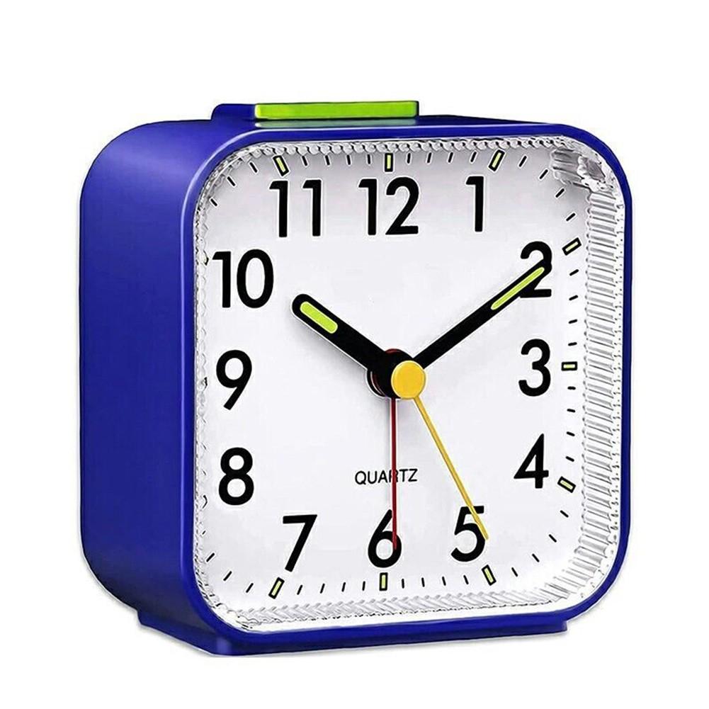 Кварцевый будильник с ночником без тиканья, бесшумные маленькие прикроватные часы