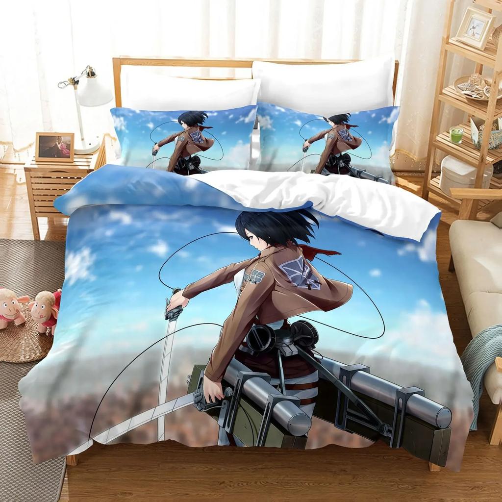 3D Attack On Titan Bedding Set Single Twin Full Queen King Size Attack On Titan Bed Set Children Kid Bedroom Duvet Cover Sets