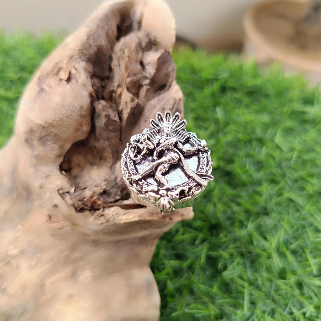 Кольцо с ядом Натараджа, кольцо с танцующим Шивой, индийское серебряное кольцо-печатка, талисман Танана для женщин, ювелирные изделия Шивы Натараджи, кольцо Ананда тардив,