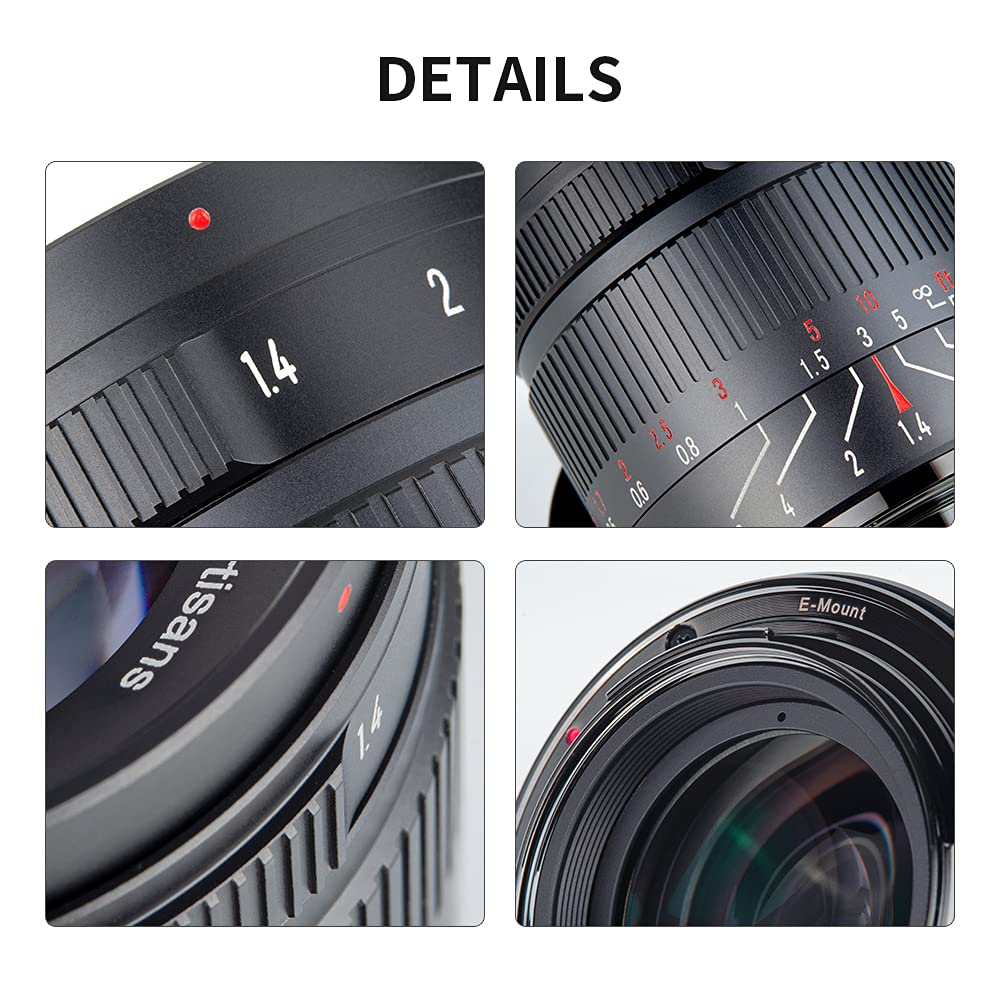 7artisans 55mm Mark II Manual Focus Lens for Sony Mirrorless Including the and F1.4 APS-C E-Mount Cameras, NEX-6, NEX-7, A3000, A5000, A5100, A6000,