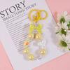 Sweet Colorful Bow Beaded Keychain Bag Pendant Phone Earphone Case Decoration Accessories  Bowknot Bead Keyring Gifts