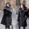 Women Winter Jacket Long Coat Casual Parkas Big Fur Collar Wool Liner Hooded Outwear Cotton Warm Coats Female