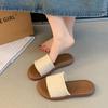 Ethnic-style Women's Outerwear Slippers 2025 Summer New Cross-shaped Roman Flat-bottomed Anti-slip One-line Slippers